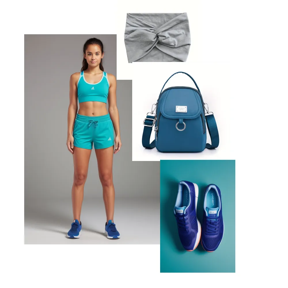 Blue womens activewear sets