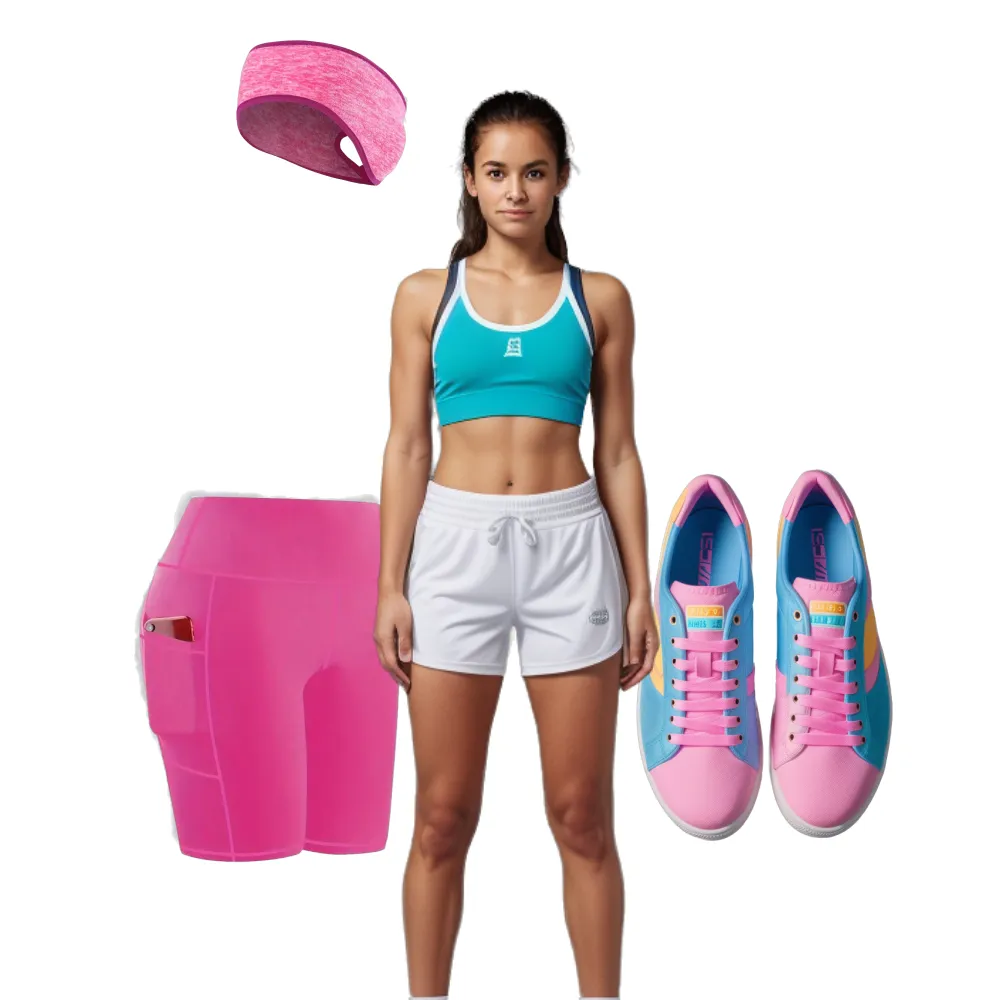 pink womens activewear workout set featuring.