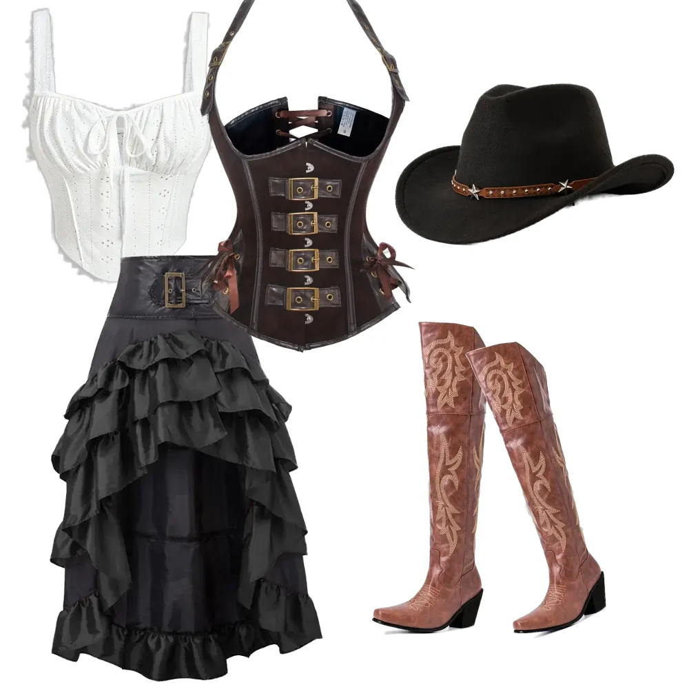 Halloween cowgirl costume as western wear for women