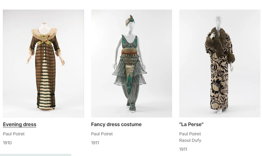 Paul Poiret dresses to convey fashion through history